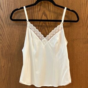 Vintage Sears Cream Lace Trim Camisole - size 34